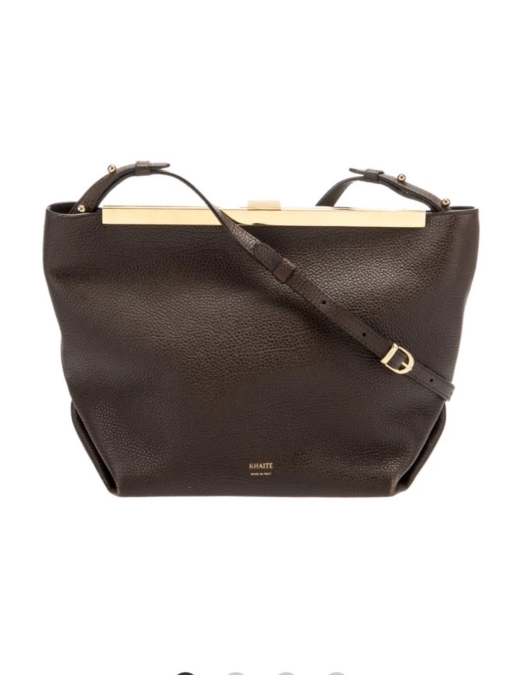 KHAITE Augusta Grained Crossbody Bag Brown